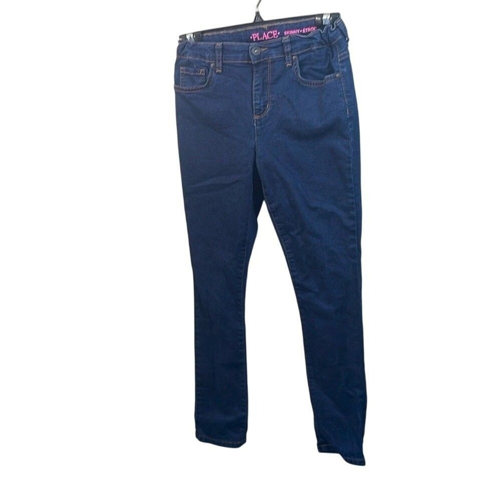 The Children's Place‎ Girls Skinny Jeans Adjustable Waist Dark Wash Blue Size 12